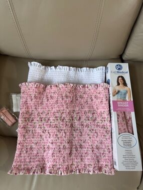 Pink Floral Smocked Breast Binder Size L (3)